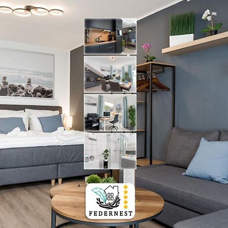 Federnest - Luxus-Studio - Kingsize Boxspringbett - Home-Office Mit Monitor Und Drucker - 11 Min Hbf Duisburg Eksteriør bilde