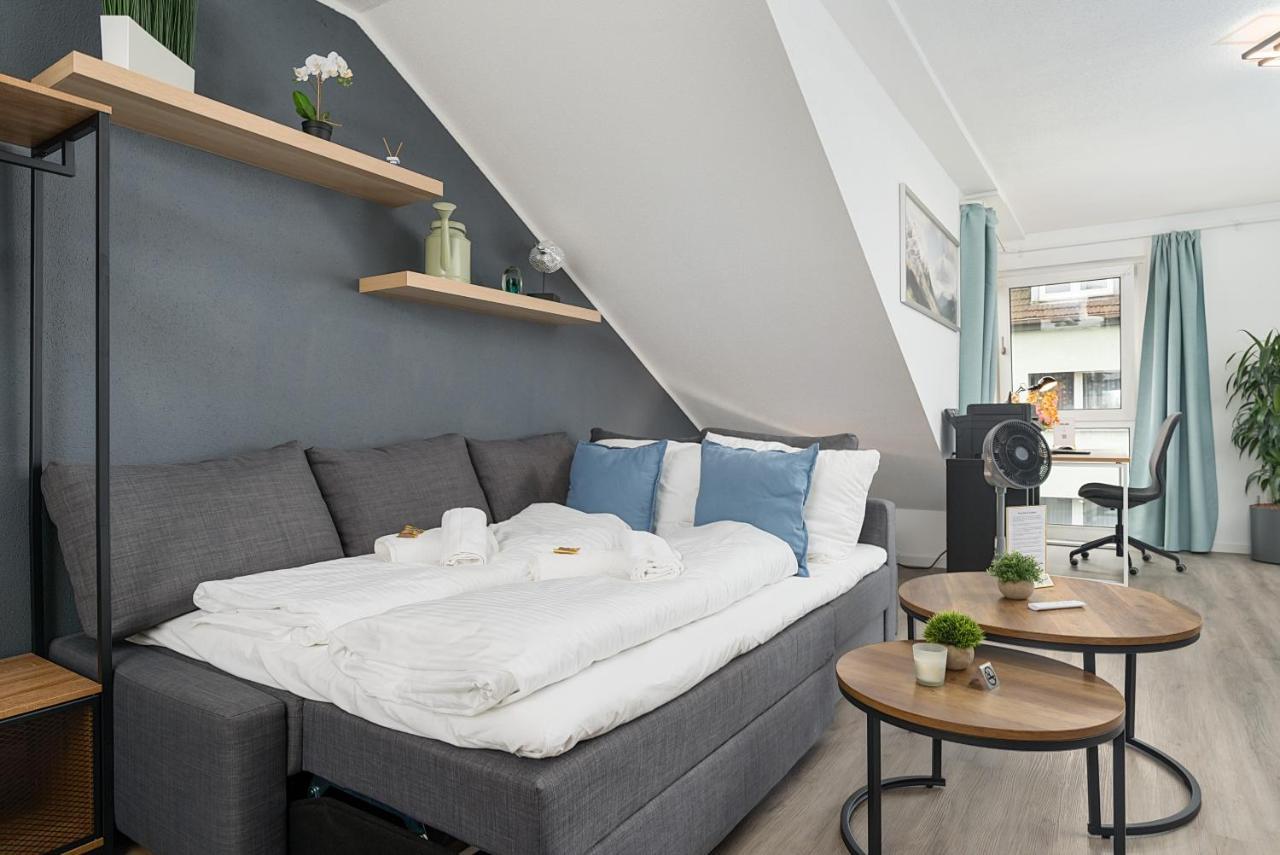 Federnest - Luxus-Studio - Kingsize Boxspringbett - Home-Office Mit Monitor Und Drucker - 11 Min Hbf Duisburg Eksteriør bilde